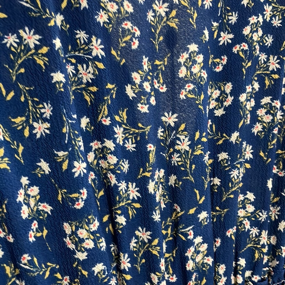 NWT Max Studio blue ditsy floral tiered ruffle casual dress - Picture 4 of 7